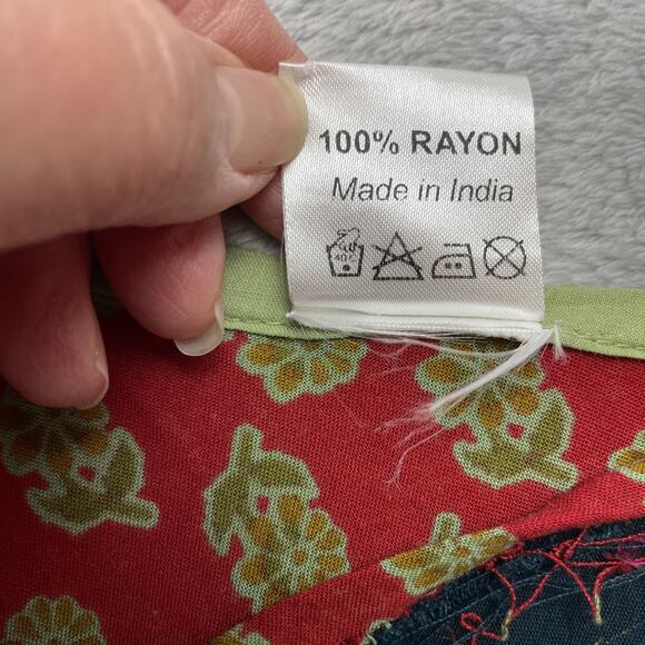 Paths of the Spirit Patchwork Boho Dress Womens L/XL Scoop Neck Asymmetrical - Picture 4 of 7